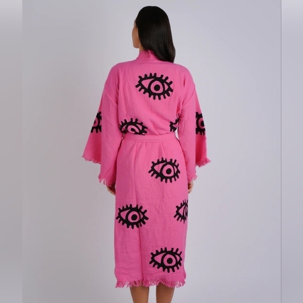The Cheryl - 100% Turkish cotton - pink with black eyes